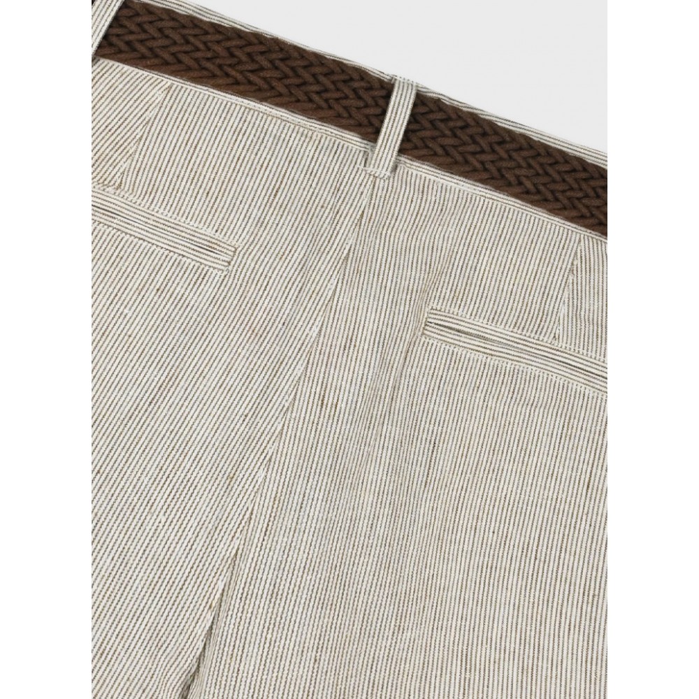 Παιδική Βερμούδα Ριγέ με Ζώνη Σοκολατί Αγόρι (2-6) –Σοκολατί– 12-226116-2