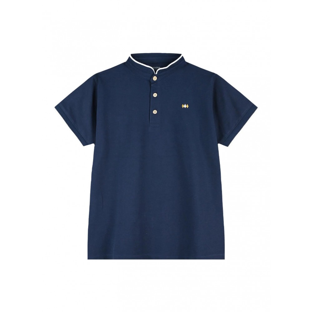 Παιδική Μπλούζα Τύπου Polo Με Μάο Γιακά Αγόρι (2-6) -Μαρέν- 12-226134-5