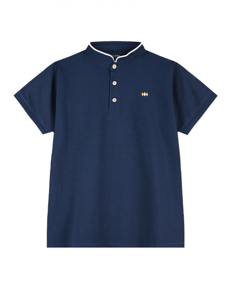 Παιδική Μπλούζα Τύπου Polo Με Μάο Γιακά Αγόρι (2-6) -Μαρέν- 