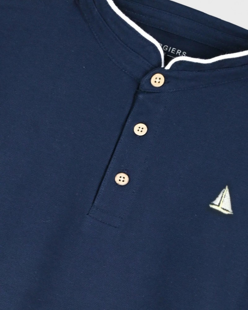 Παιδική Μπλούζα Τύπου Polo Με Μάο Γιακά Αγόρι (2-6) -Μαρέν- 