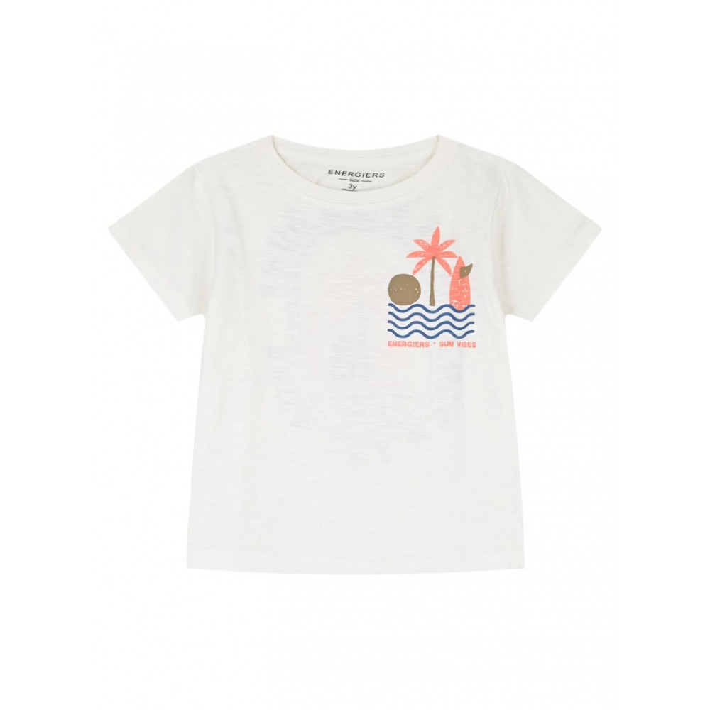 Παιδικό T-Shirt Μπλούζα με Τύπωμα Time For Surf Αγόρι (2-6) -Εκρού- 12-226140-5