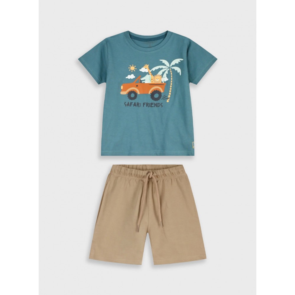 Παιδικό Σετ Μακό με Μπλούζα Safari Friends και Βερμούδα Αγόρι (2-6) –Ταμπά– 12-226145-0