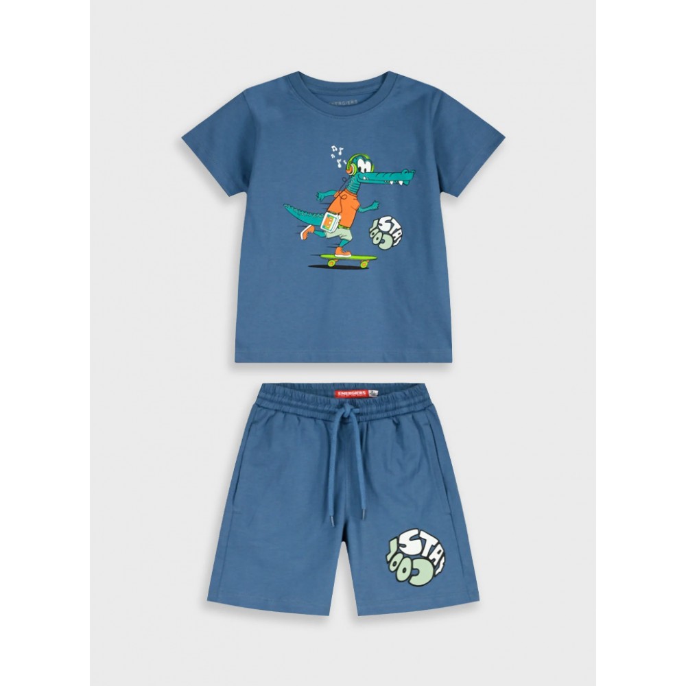 Παιδικό Σετ Μακό με Μπλούζα Stay Cool και Βερμούδα Αγόρι (2-6) –Ρουά– 12-226150-0