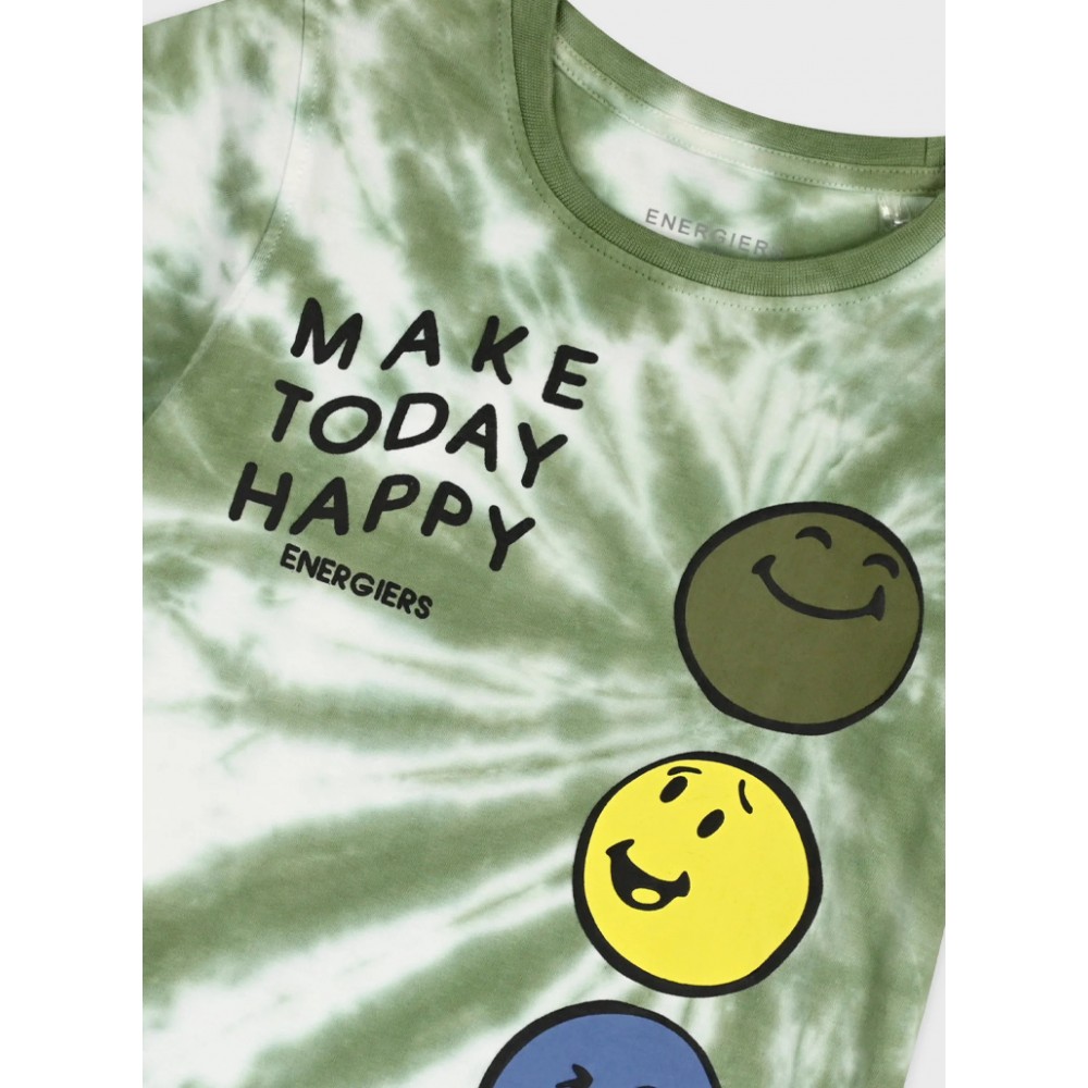 Παιδικό Σετ Μακό με Μπλούζα Make Today Happy και Βερμούδα Cargo Αγόρι (2-6) –Χακί– 12-226151-0