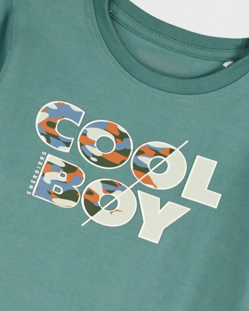 Παιδικό Σετ Μακό με Μπλούζα Cool Boy και Βερμούδα Αγόρι (2-6) –Πράσινο– 