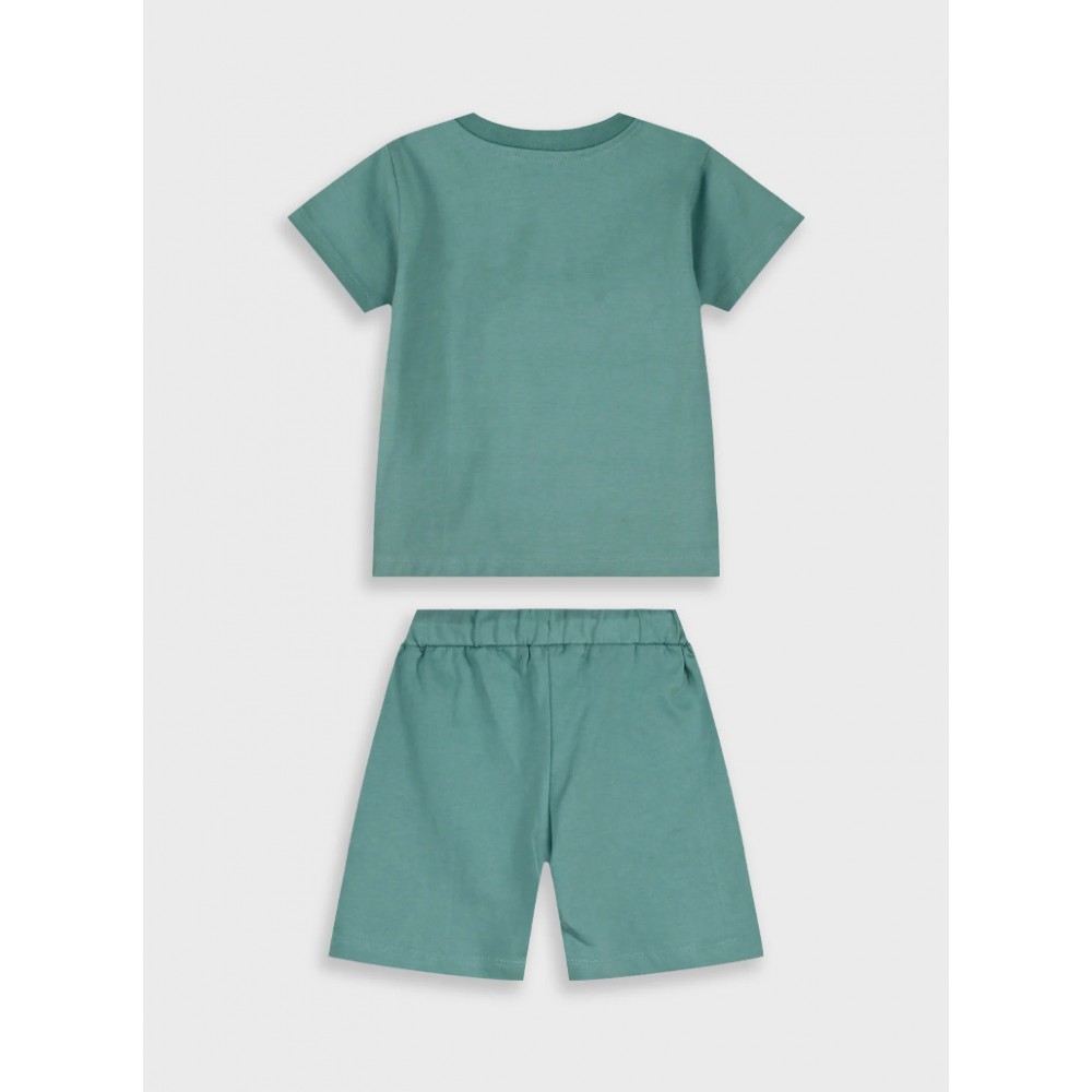 Παιδικό Σετ Μακό με Μπλούζα Cool Boy και Βερμούδα Αγόρι (2-6) –Πράσινο– 12-226174-0