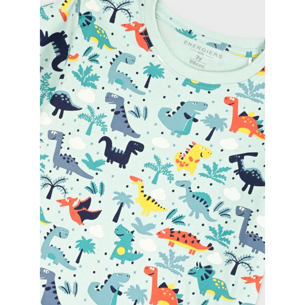 Παιδικό Σετ Μακό με Μπλούζα Dino και Βερμούδα Αγόρι (2-6) –Πράσινο της Ερήμου– 12-226176-0