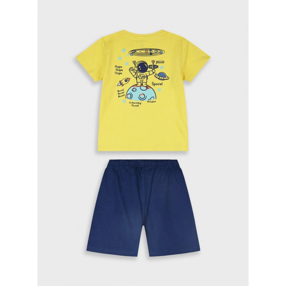 Παιδικό Σετ Μακό με Μπλούζα Astronauts-Moon και Βερμούδα Αγόρι (2-6) –Μαρέν– 12-226177-0