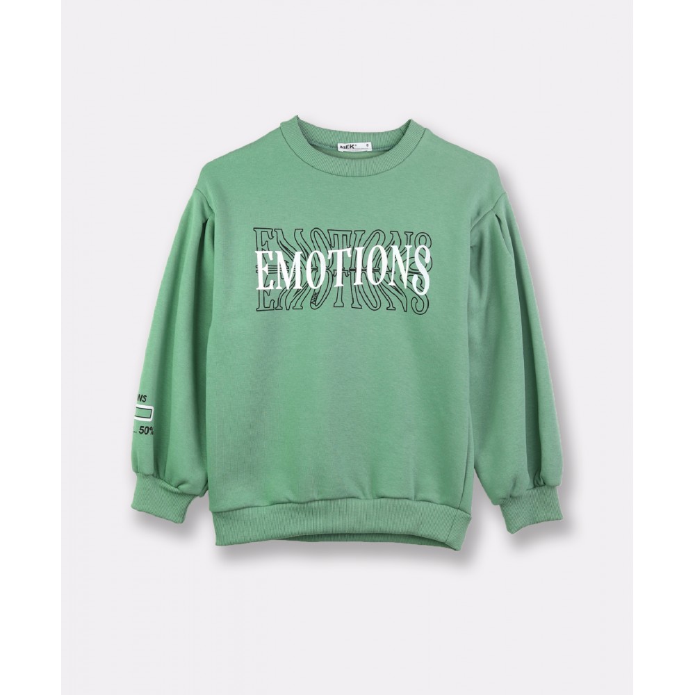 Εφηβικό Casual Σετ Φόρμα Φούτερ "Emotion" Κορίτσι -Βεραμάν- 121923