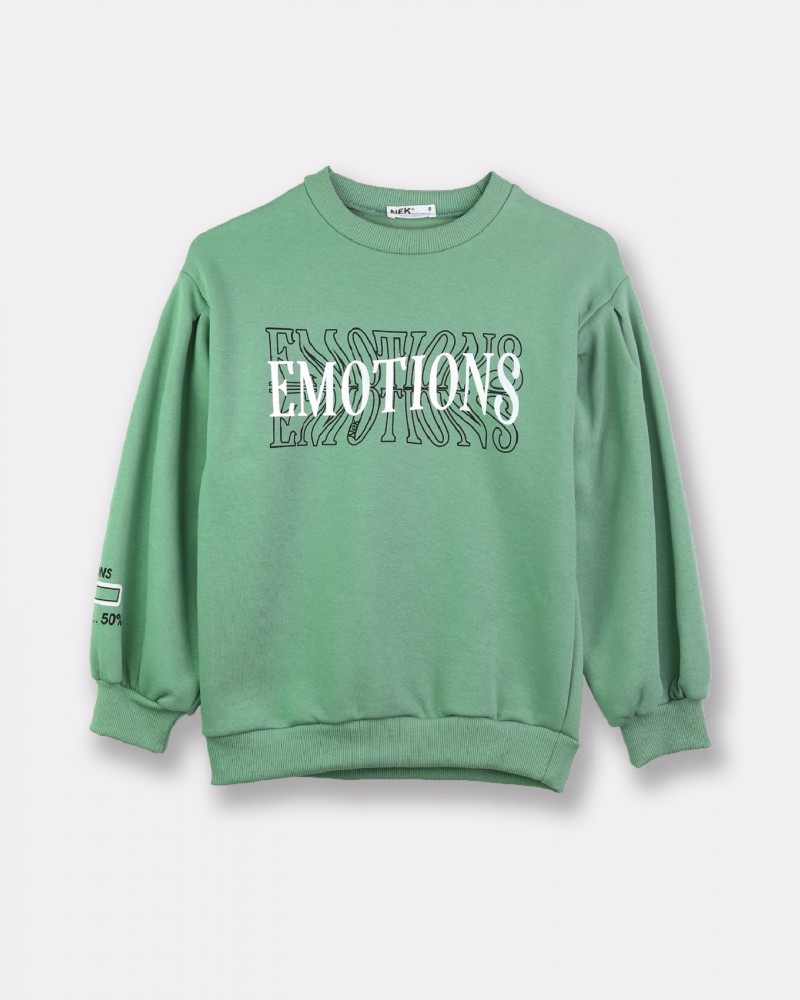Εφηβικό Casual Σετ Φόρμα Φούτερ "Emotion" Κορίτσι -Βεραμάν- 121923
