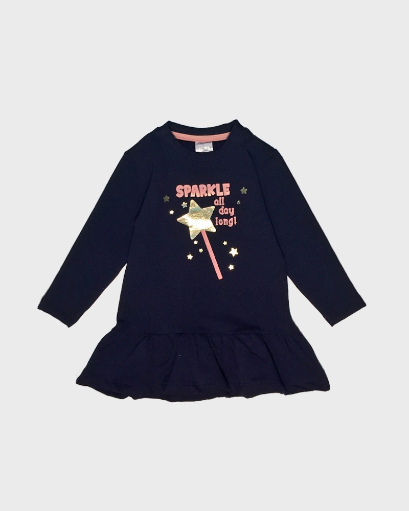 Παιδικό Clothing, Casual Φόρεμα Φούτερ Με Βολάν "Μαγικό Ραβδάκι" Κορίτσι -Μπλε- 12200016