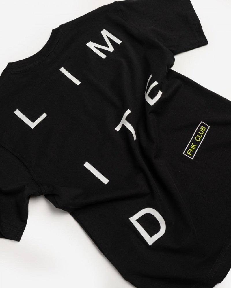 Εφηβικό Σετ με T-Shirt Μπλούζα Limited και Τζιν Βερμούδα Αγόρι (6-16) –Μαύρο– 125-102101-1