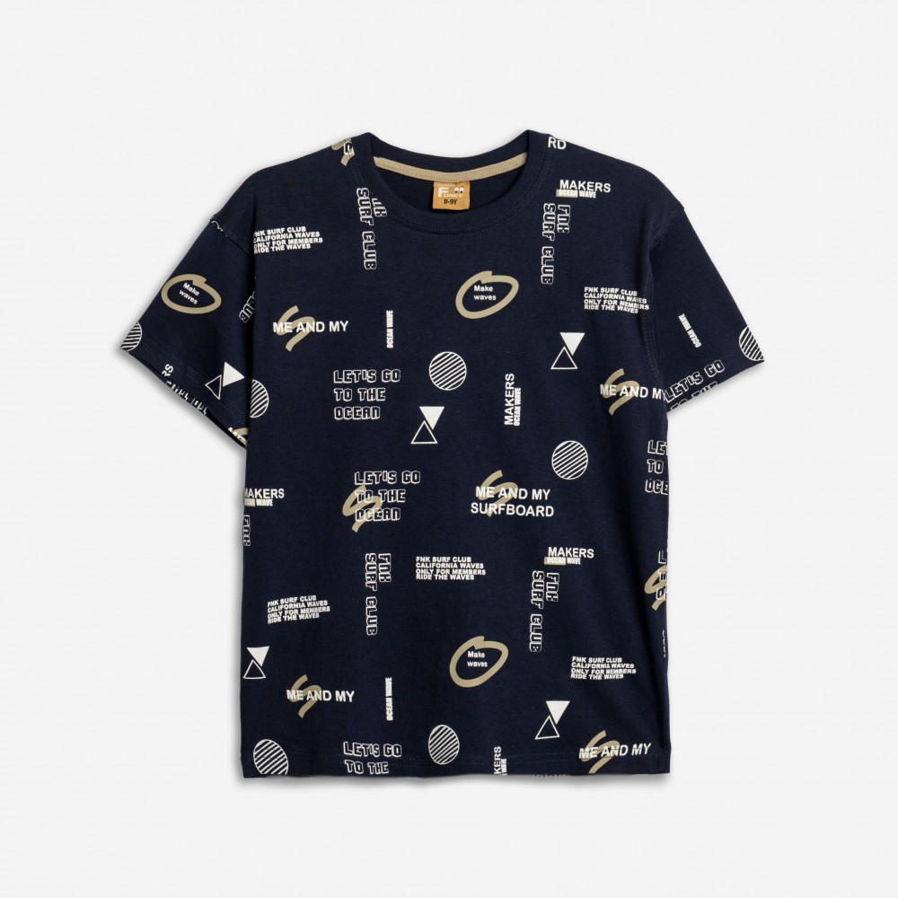 Εφηβική T-Shirt Μπλούζα με Τύπωμα Allover Αγόρι (6-16) -Μπλε- 125-105100-2 Εφηβική T-Shirt Μπλούζα με Τύπωμα Allover Αγόρι (6-16) -Μπλε- 125-105100-2