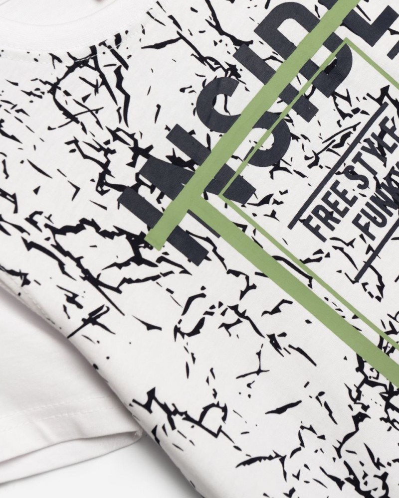 Εφηβική T-Shirt Μπλούζα Allover με Τύπωμα Free Style Αγόρι (6-16) -Λευκό- 125-105105-1