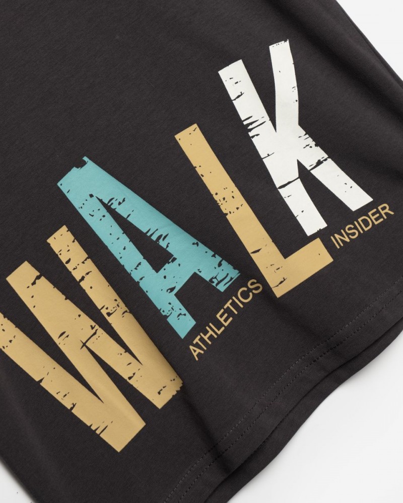Εφηβική T-Shirt Μπλούζα με Τύπωμα Walk Αγόρι (6-16) -Ανθρακί- 125-105116-1