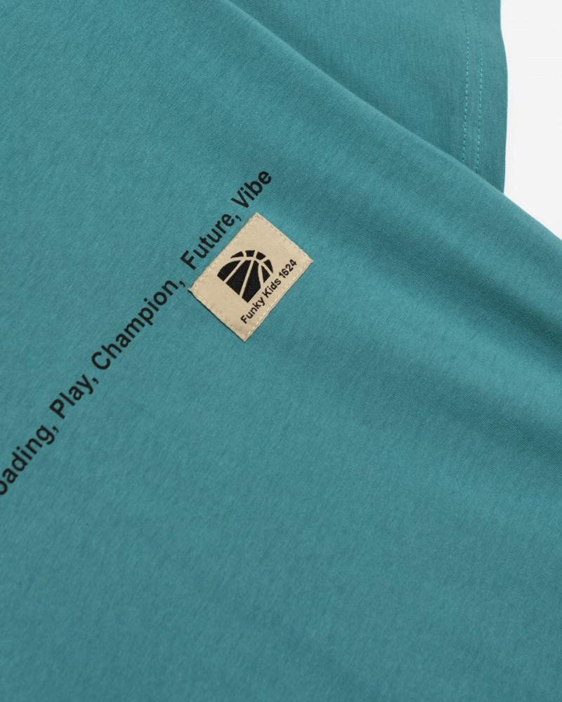 Εφηβική T-Shirt Μπλούζα με Τύπωμα System Αγόρι (6-16) -Πετρόλ- 125-105124-1