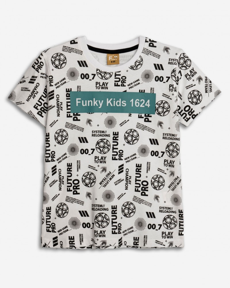 Εφηβική T-Shirt Μπλούζα με Allover Τύπωμα Future Pro Αγόρι (6-16) -Λευκό- 125-105125-1