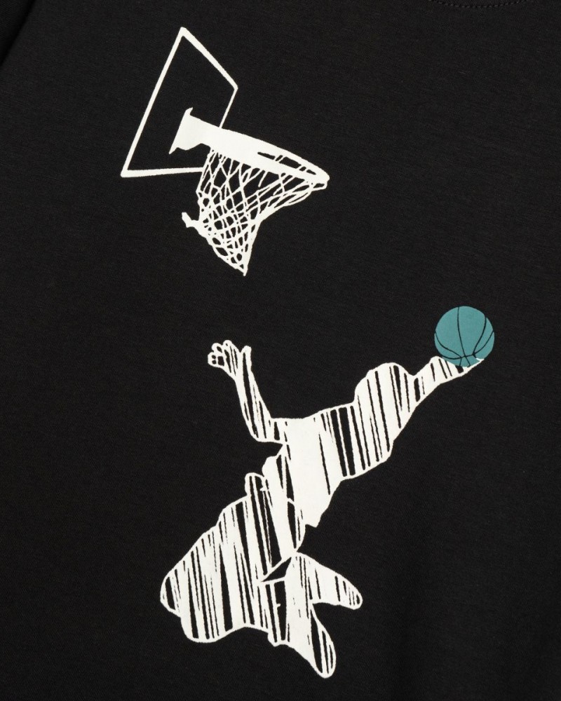 Εφηβική T-Shirt Μπλούζα Basketball Αγόρι (6-16) -Μαύρο- 125-105126-1