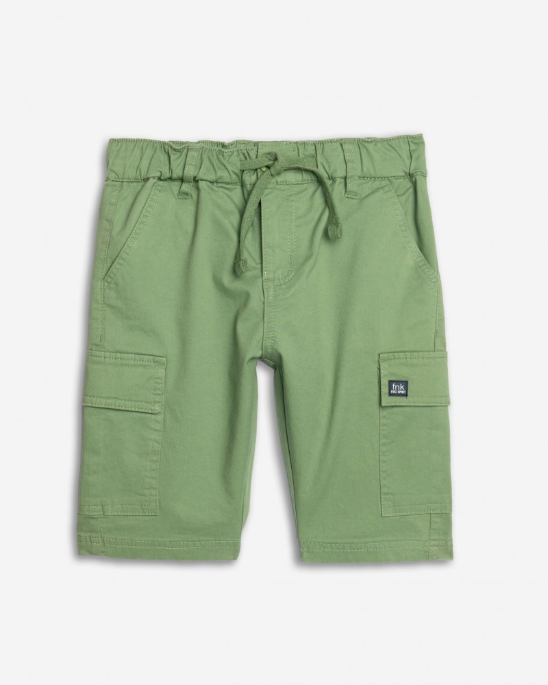 Εφηβική Βερμούδα Cargo με Μαλακό Ύφασμα Αγόρι (6-16) –Πράσινο Aspen– 125-113101-1