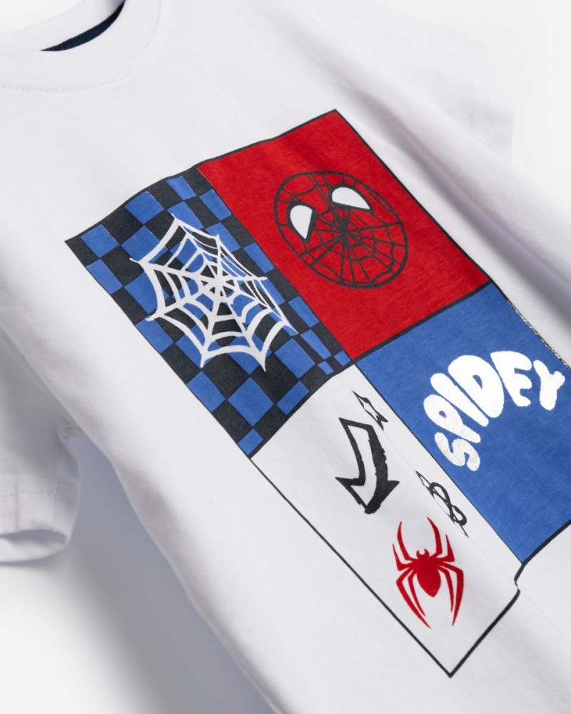 Παιδικό Σετ με Μπλούζα Spidey Και Βερμούδα Αγόρι (2-6) -Λευκό- 125-301130-1