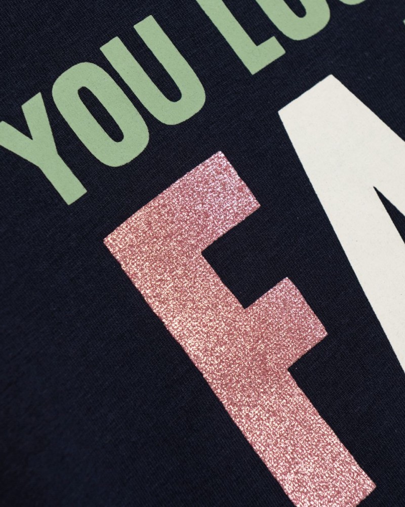 Εφηβική Μπλούζα T-Shirt με Τύπωμα You Look Fab Κορίτσι (6-16) -Μπλε- 125-505114-1