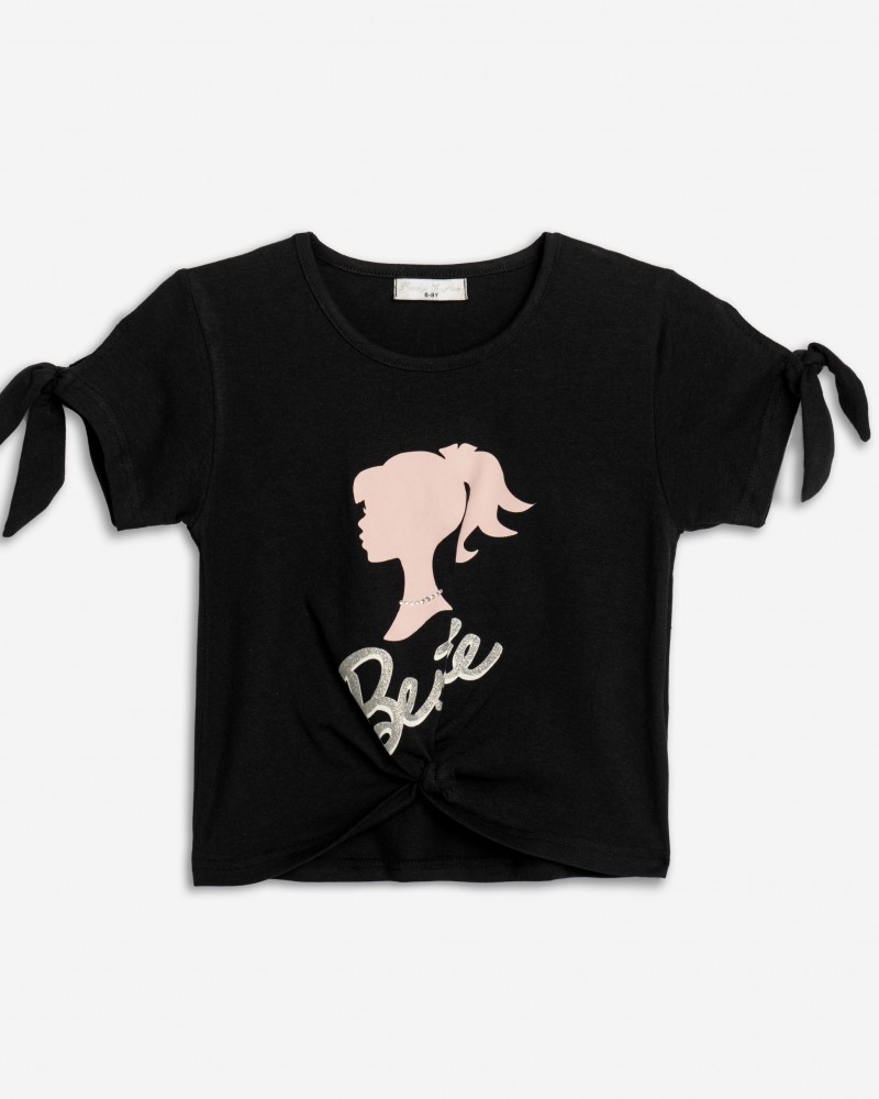 Εφηβική Μπλούζα T-Shirt με Τύπωμα Bestie Κορίτσι (6-16) -Μαύρο- 125-505119-1