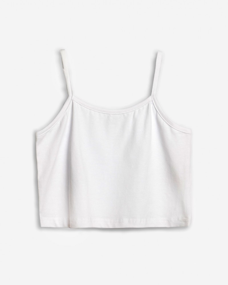 Εφηβική Τοπ Μπλούζα T-Shirt με Τιραντάκι Κορίτσι (6-16) -Λευκό- 125-505129-1