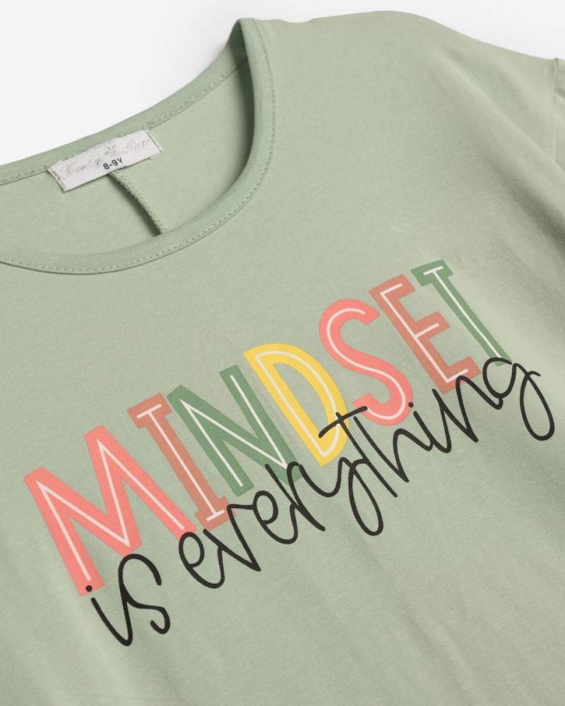 Εφηβικό Σετ με Μπλούζα Mindset Και Κολάν Κάπρι Κορίτσι (6-16) -Φυστικί- 125-519103-1