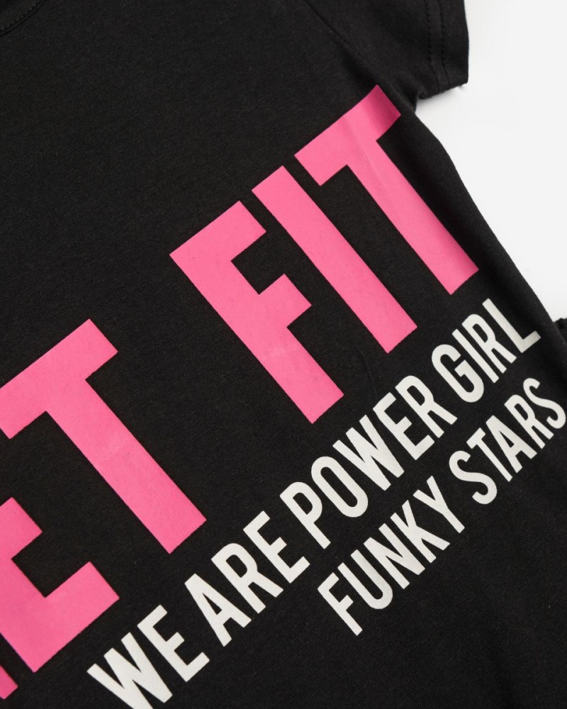 Εφηβικό Σετ με Μπλούζα Μακό Get Fit Και Κολάν Κάπρι Κορίτσι (6-16) -Μαύρο- 125-539113-1