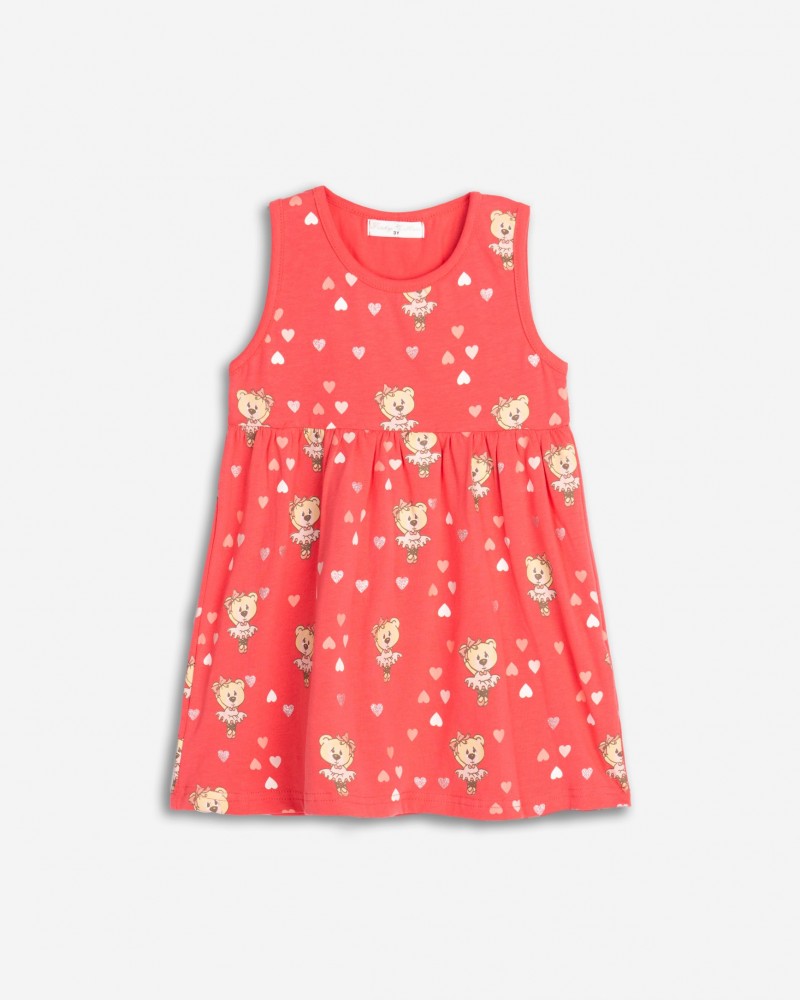 Παιδικό Φόρεμα Αμάνικο Ποντικούλα Μπαλαρίνα Κορίτσι (2-6) -Τριανταφυλλί- 125-728100-2