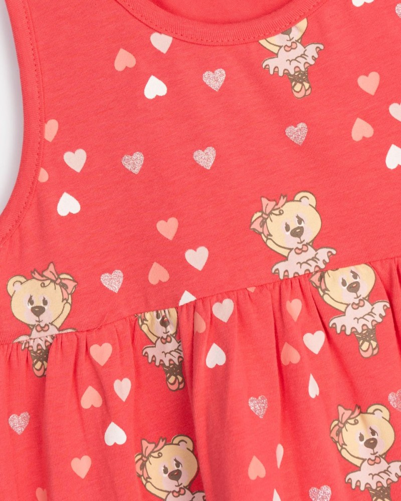 Παιδικό Φόρεμα Αμάνικο Ποντικούλα Μπαλαρίνα Κορίτσι (2-6) -Τριανταφυλλί- 125-728100-2