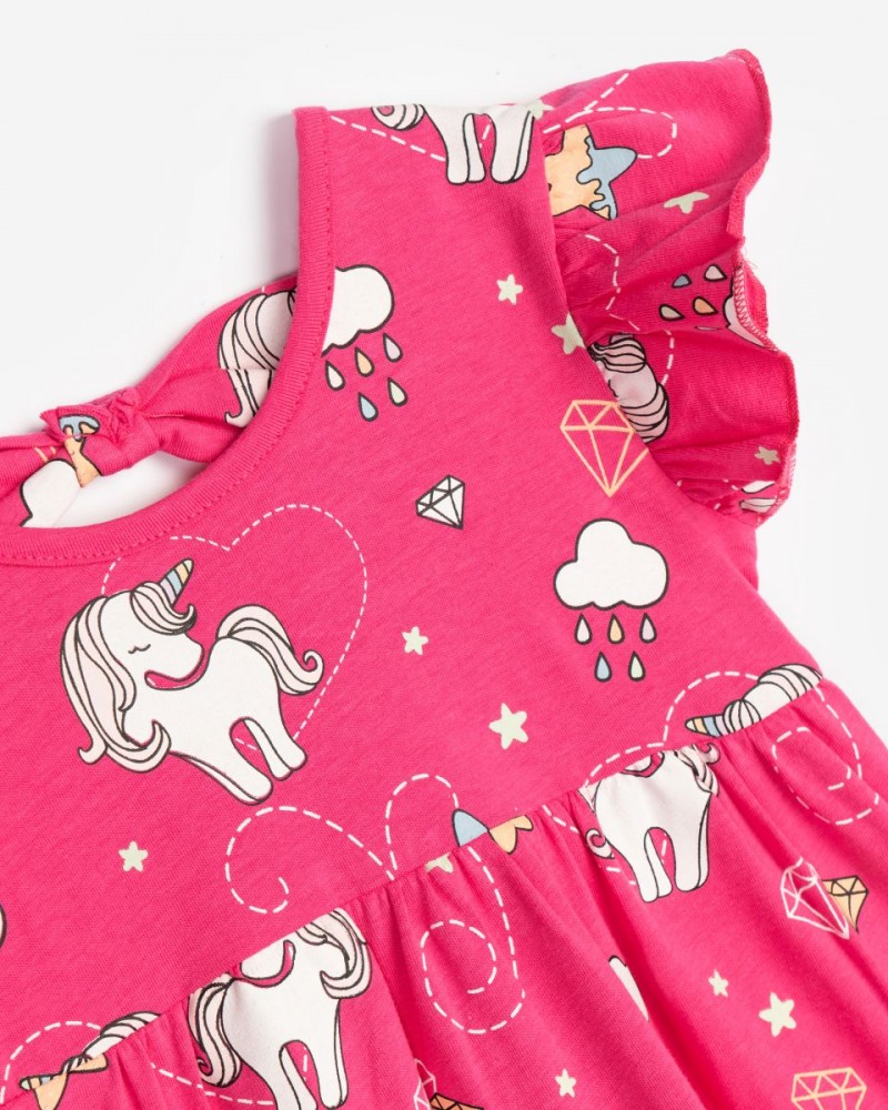 Παιδικό Μακό Φόρεμα Unicorn Κορίτσι (2-6) -Φούξια- 125-728107-2