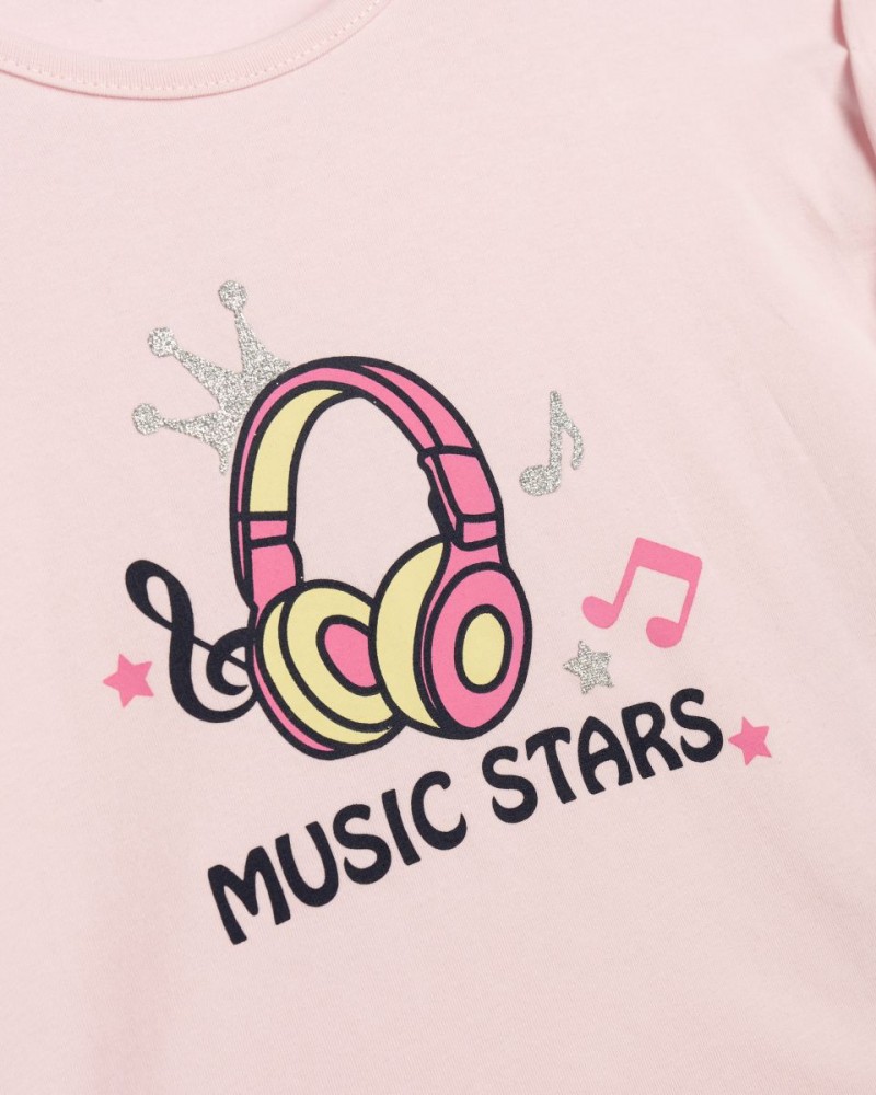 Παιδικό Σετ με Μπλουζάκι Music Stars και Κολάν Κορίτσι (2-6) -Ροζ- 125-739114-1