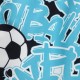 Εφηβικό Μαγιό Βερμούδα με Τύπωμα Football Αγόρι (6-16) -Φωσφορούχο Κυανό- 126-0104-1