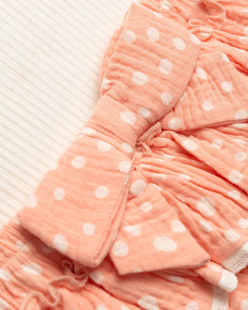 Βρεφικό Σετ 3Τμχ με Κορμάκι, Φούστα Βρακάκι και Καπέλο Κορίτσι (6-24μ) -Λευκό- 