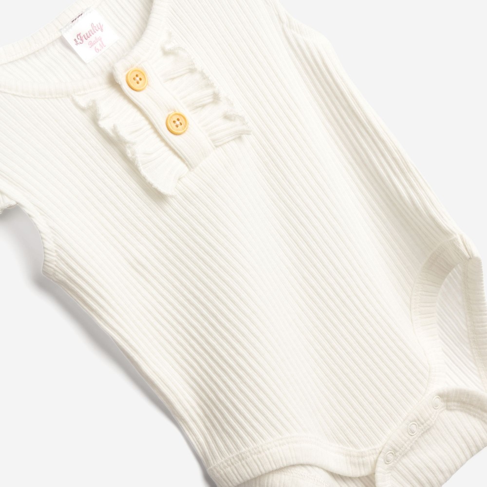 Βρεφικό Σετ 3Τμχ με Κορμάκι, Παντελόνι και Καπέλο Κορίτσι (6-24μ) -Λευκό- 126-060106-1