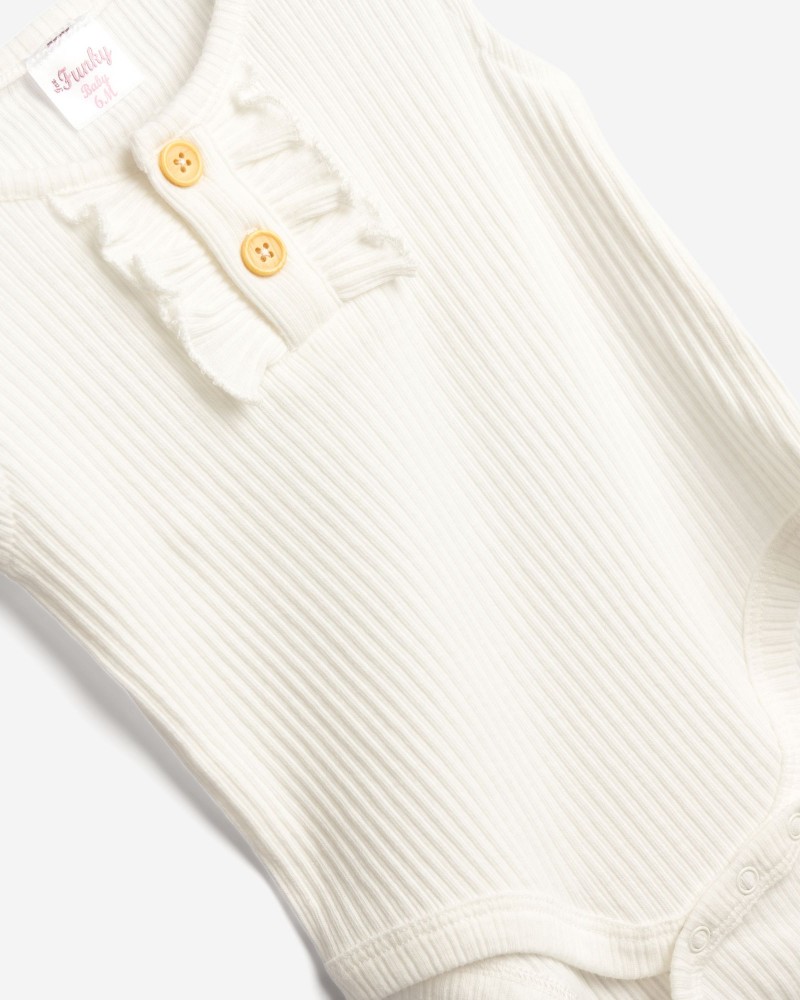 Βρεφικό Σετ 3Τμχ με Κορμάκι, Παντελόνι και Καπέλο Κορίτσι (6-24μ) -Λευκό- 