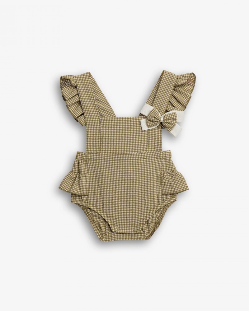 Βρεφικό Φορμάκι με Βολάν και Φιογκάκι Κορίτσι (6-24μ) -Πράσινο- 