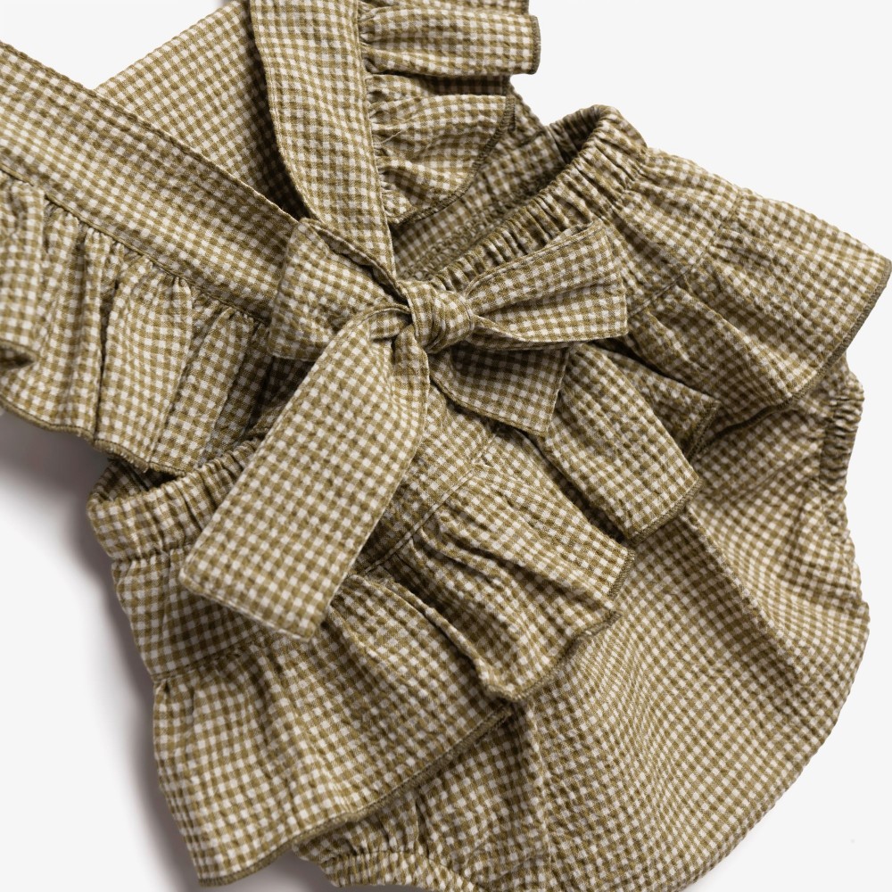 Βρεφικό Φορμάκι με Βολάν και Φιογκάκι Κορίτσι (6-24μ) -Πράσινο- 126-060123-1