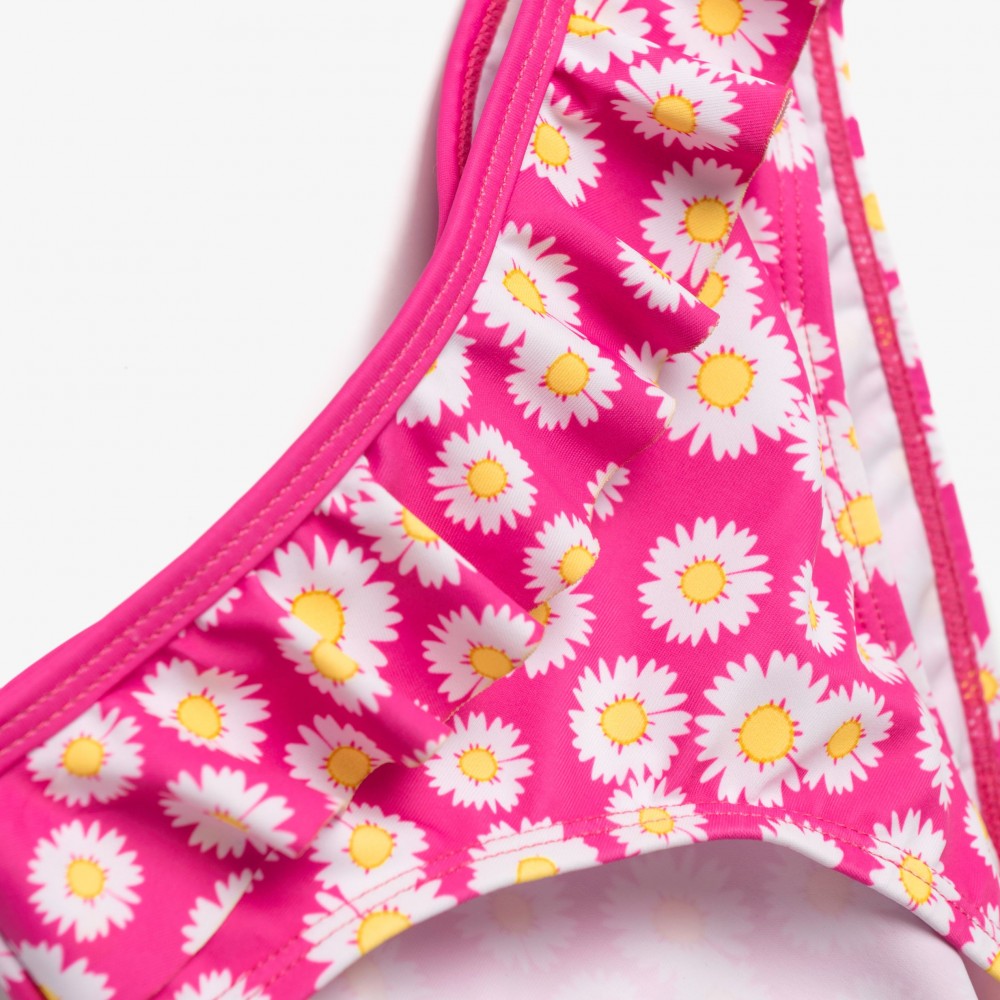 Παιδικό Μαγιό Σετ Μπικίνι με Floral Τύπωμα Allover Κορίτσι (1-6) -Φωσφορούχο Φούξ- 126-0702-1