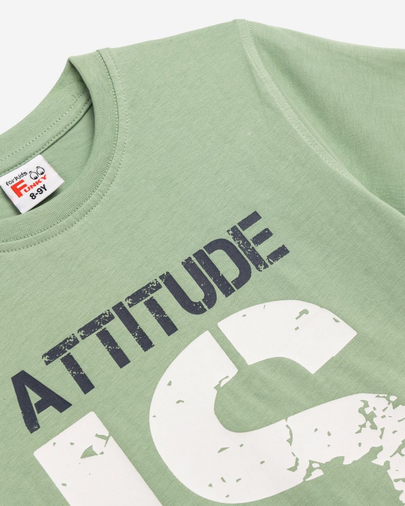 Εφηβικό Μακό Σετ με Μπλούζα Attitude και Βερμούδα Αγόρι (6-16) –Grass– 