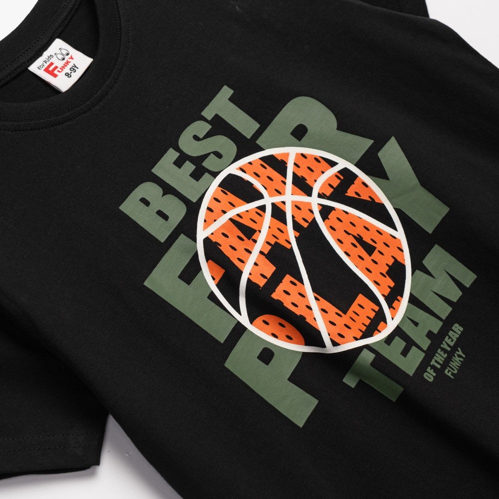 Εφηβικό Μακό Σετ με Μπλούζα Best Play και Βερμούδα Αγόρι (6-16) –Μαύρο– 126-101105-1