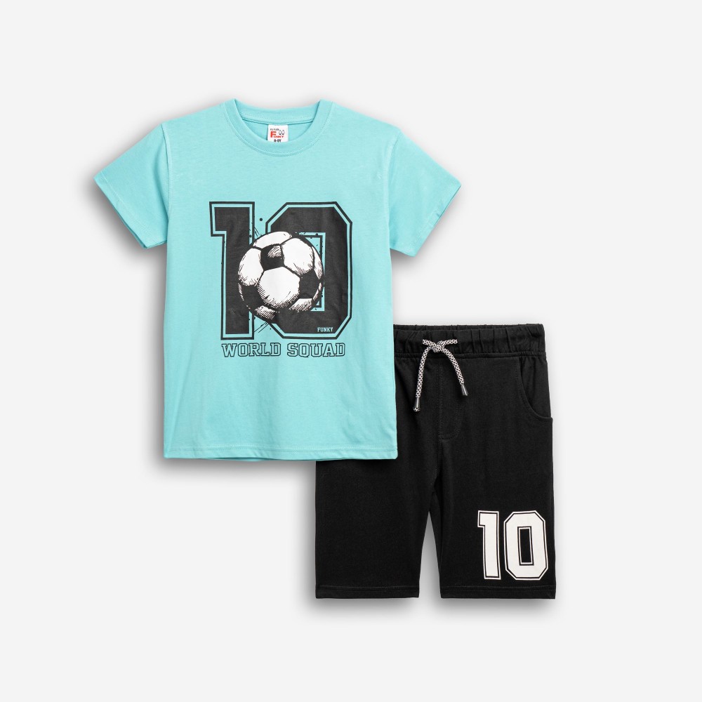 Εφηβικό Μακό Σετ με Μπλούζα World Squad 10 και Βερμούδα Αγόρι (6-16) –Τυρκουάζ– 126-101110-1