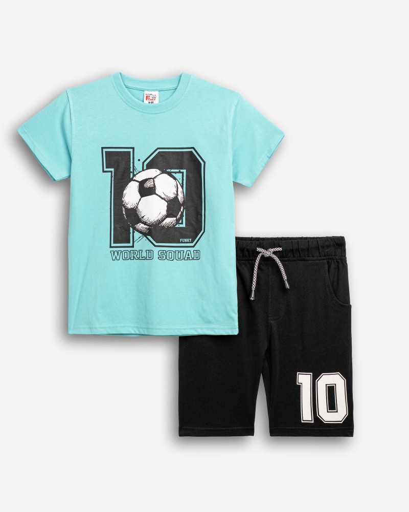 Εφηβικό Μακό Σετ με Μπλούζα World Squad 10 και Βερμούδα Αγόρι (6-16) –Τυρκουάζ– 