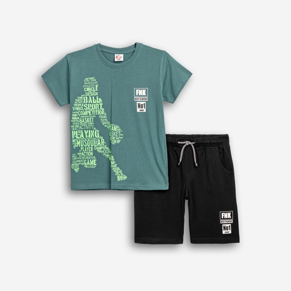 Εφηβικό Μακό Σετ με Μπλούζα Best Players και Βερμούδα Αγόρι (6-16) –Deep Lake– 126-101116-1