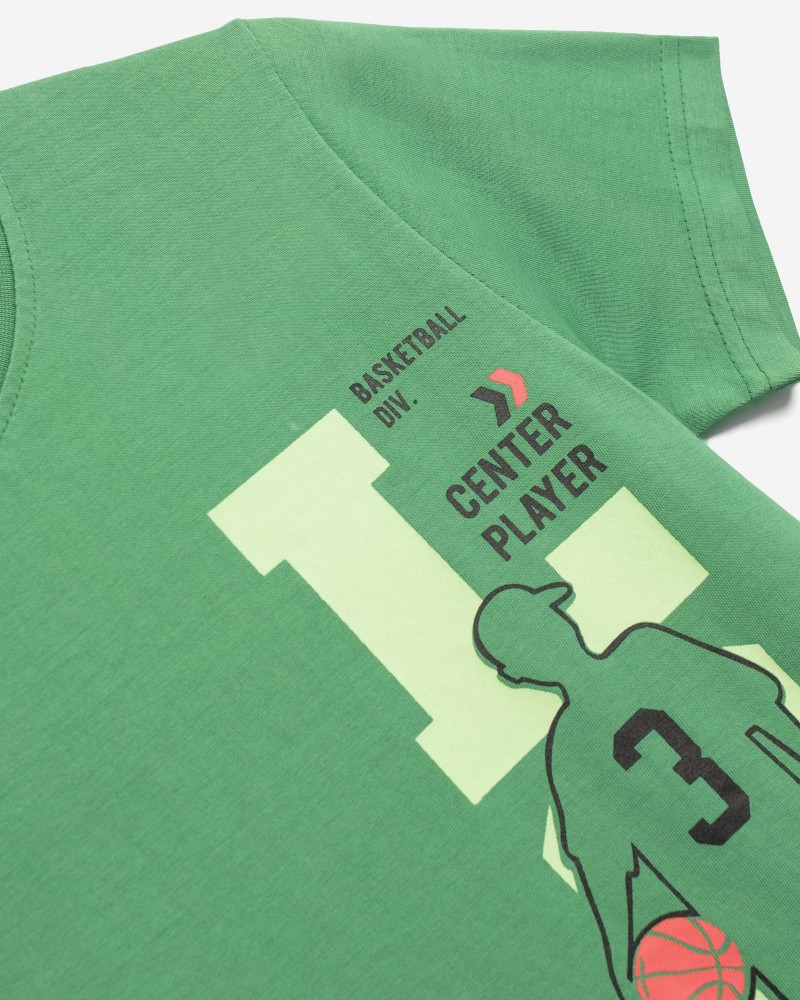 Εφηβικό Μακό Σετ με Μπλούζα Basketball Los Angeles και Βερμούδα Αγόρι (6-16) –Πράσινο– 