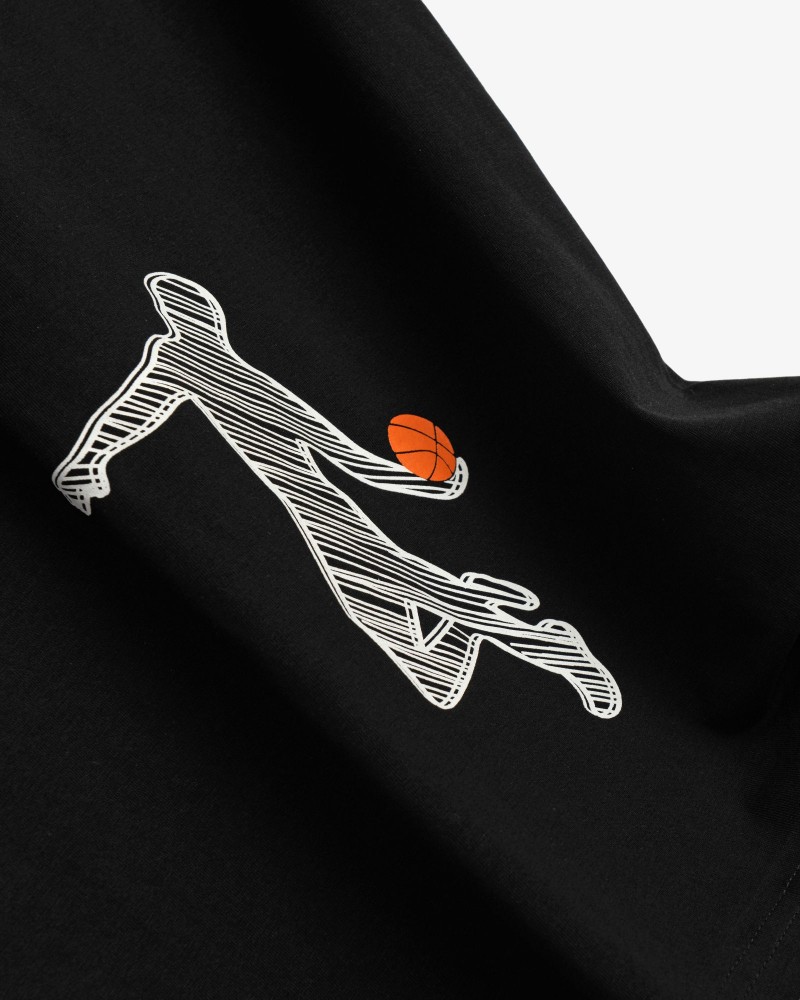 Εφηβικό Μακό Σετ με Μπλούζα Basketball Player και Βερμούδα Αγόρι (6-16) –Μαύρο– 