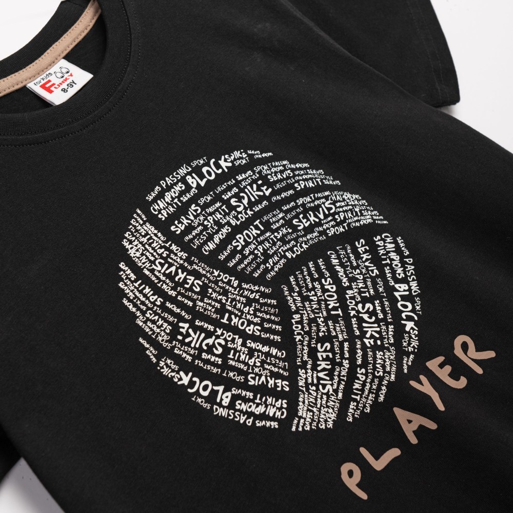 Εφηβικό Μακό Σετ με Μπλούζα Volley Player και Βερμούδα Αγόρι (6-16) –Μαύρο– 126-101215-1