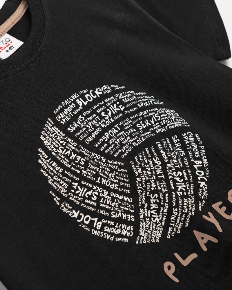 Εφηβικό Μακό Σετ με Μπλούζα Volley Player και Βερμούδα Αγόρι (6-16) –Μαύρο– 