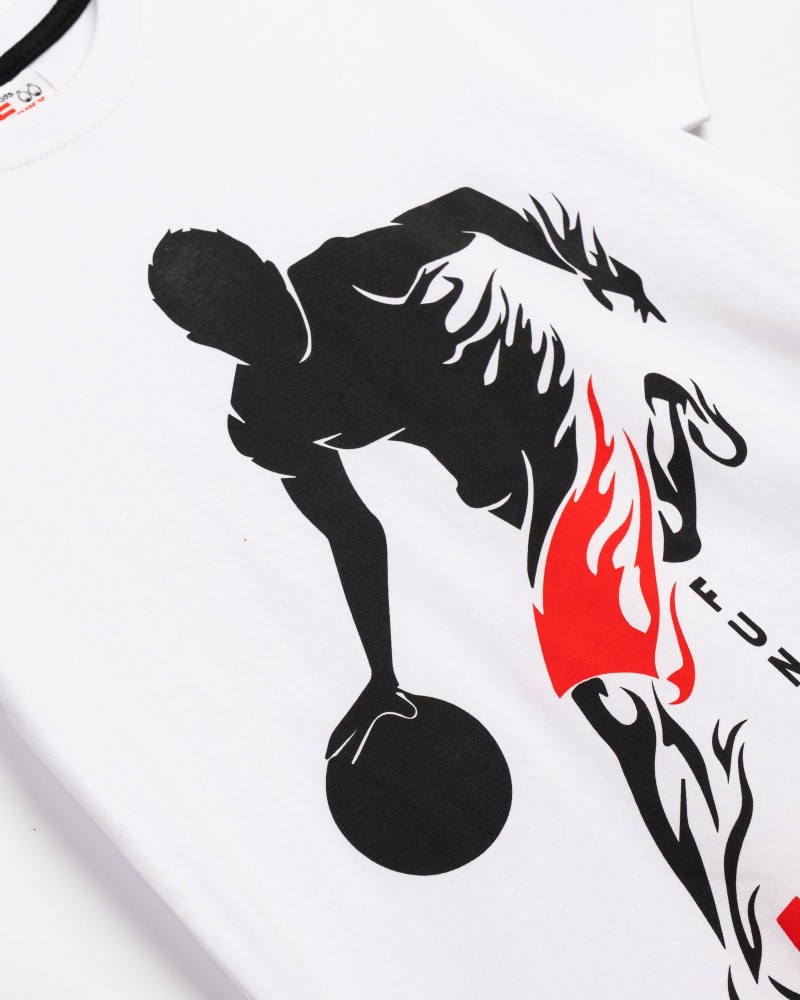 Εφηβικό Μακό Σετ με Μπλούζα Heat Basketball και Βερμούδα Αγόρι (6-16) –Λευκό– 